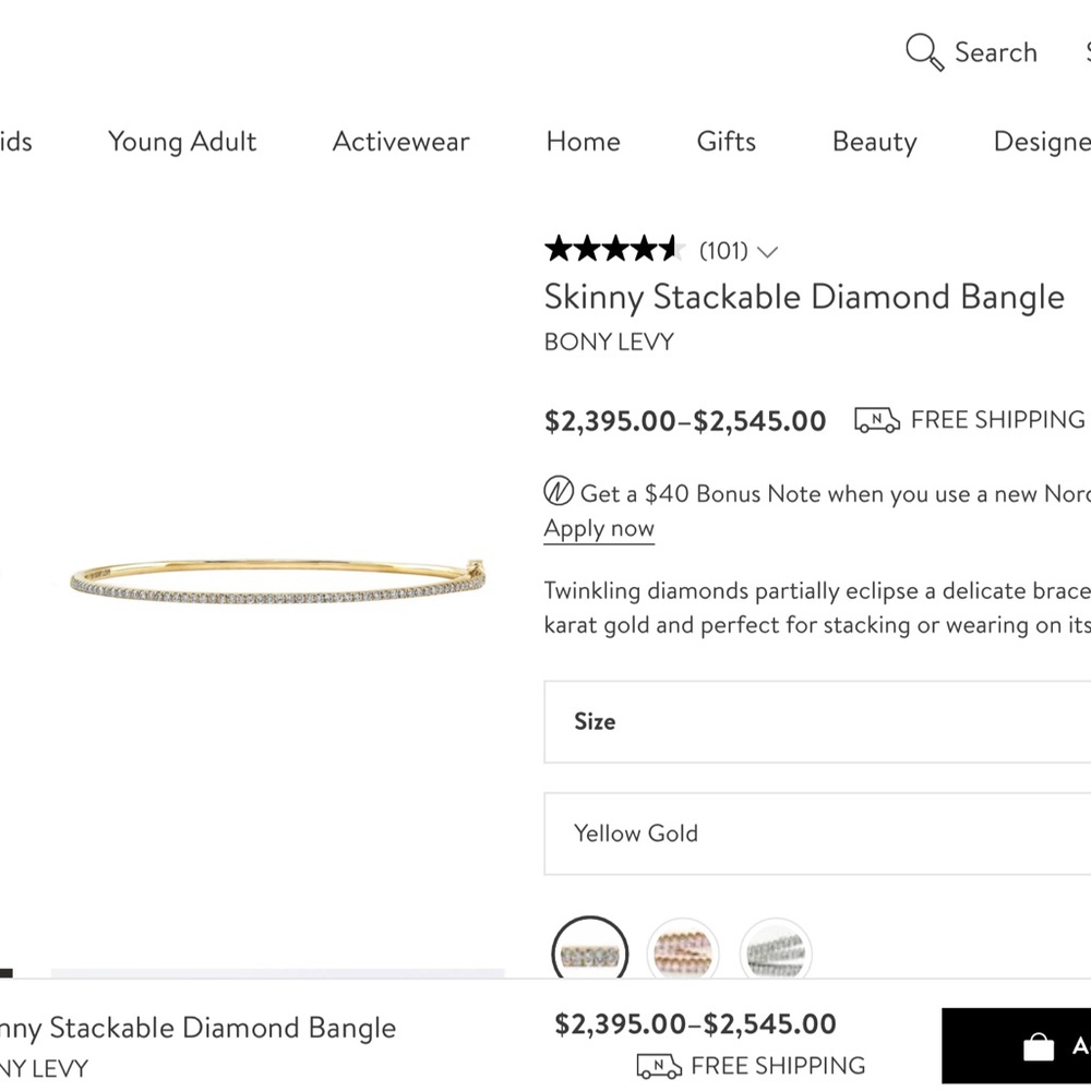 SOLD fccandles - Bony Levy Diamond Bangle Bracelet